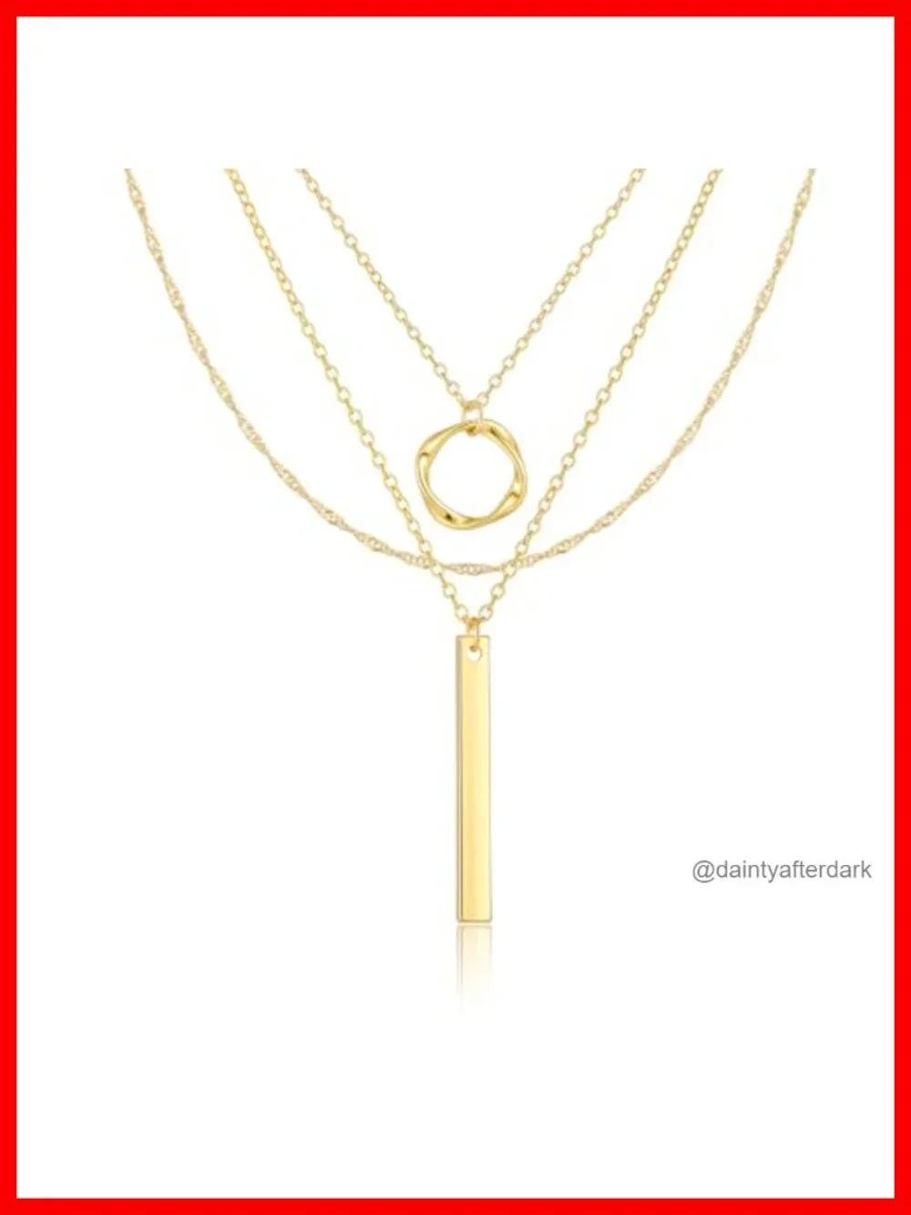 14K Gold Plated Layered Necklace Set, 3 Pendant Necklaces Stack
